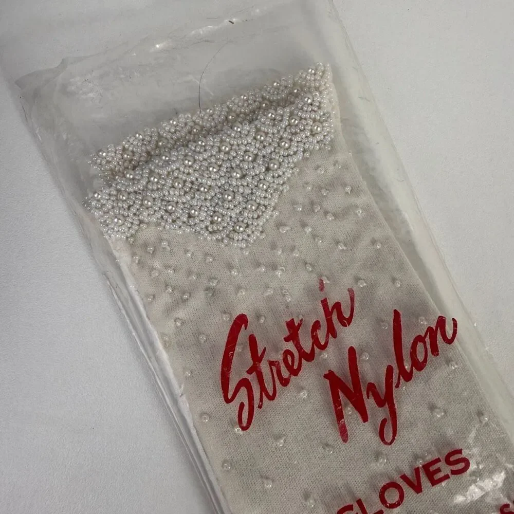 Vintage Beaded Formal Stretch Gloves